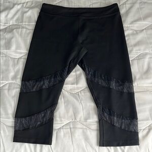BCG Black Performance Capri Leggings with Mesh Panels